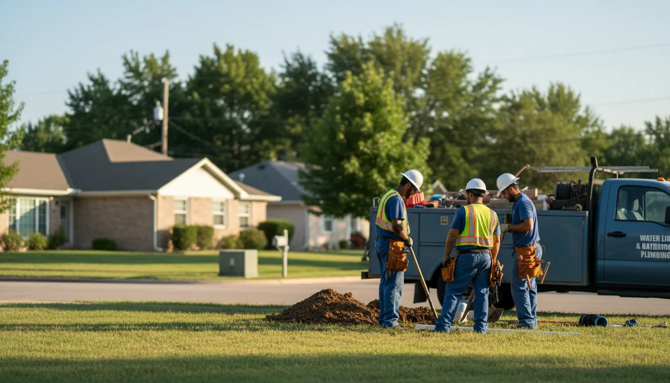 Residential water line and bathroom plumbing service in Olpe, KS